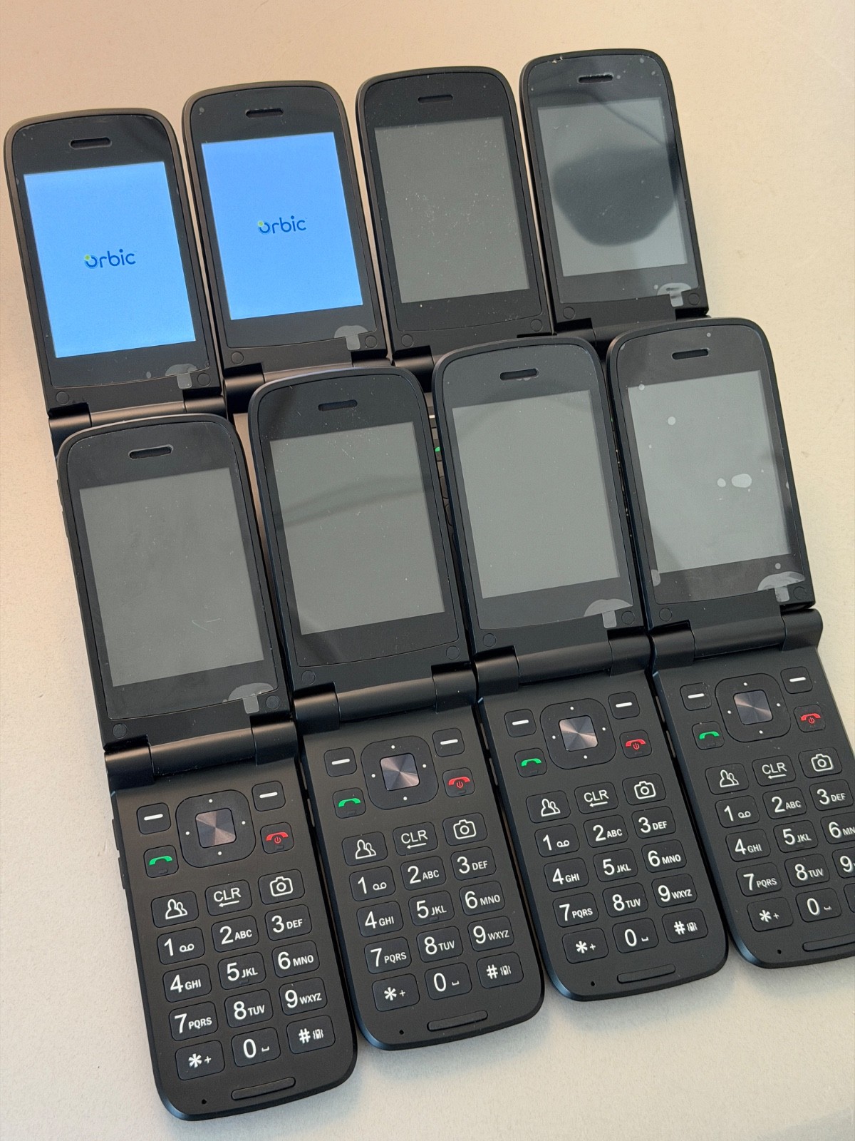 LOT OF 8 Verizon Orbic Journey V RC2200L 4G VoLTE Verizon Postpaid Flip *BROKEN