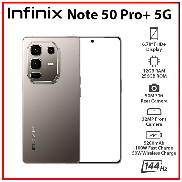 Infinix Note 50 Pro+ Plus 5G GREY 12GB+256GB Dual SIM Android Cell Phone