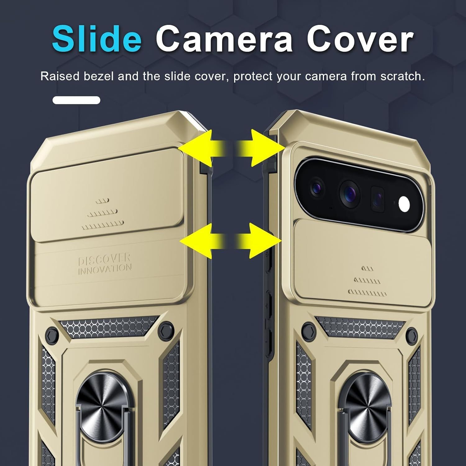 Google 11 Pro XL Case Built in Slide Camera Cover with Tempered Glass Screen Pro