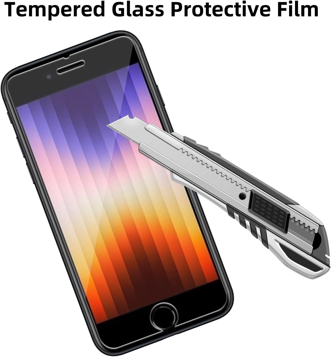 4PCS Glass Screen Protector for iPhone 8/7/6/6s/SE 4.7 Inch Scratch Resistant Ea