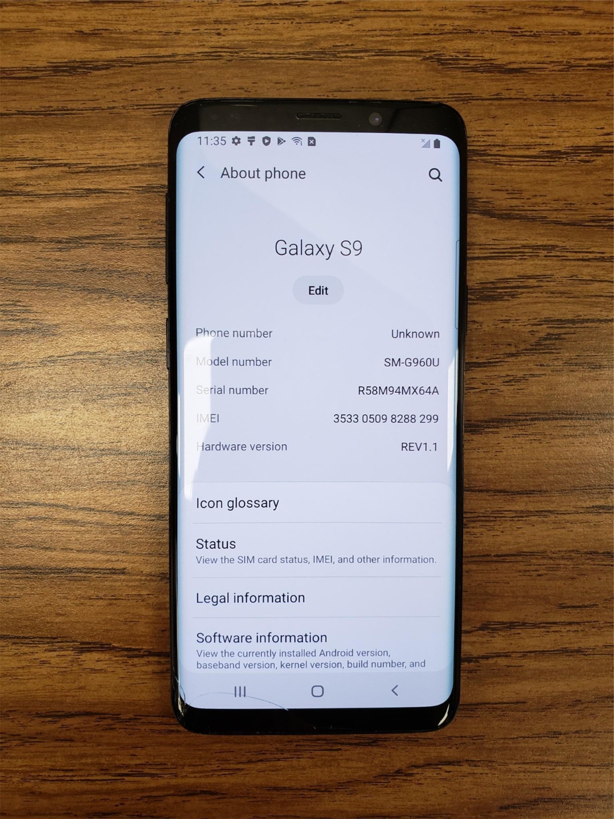 Lot of 5 cracked glass Samsung Galaxy S9 64 GB Unlocked N53