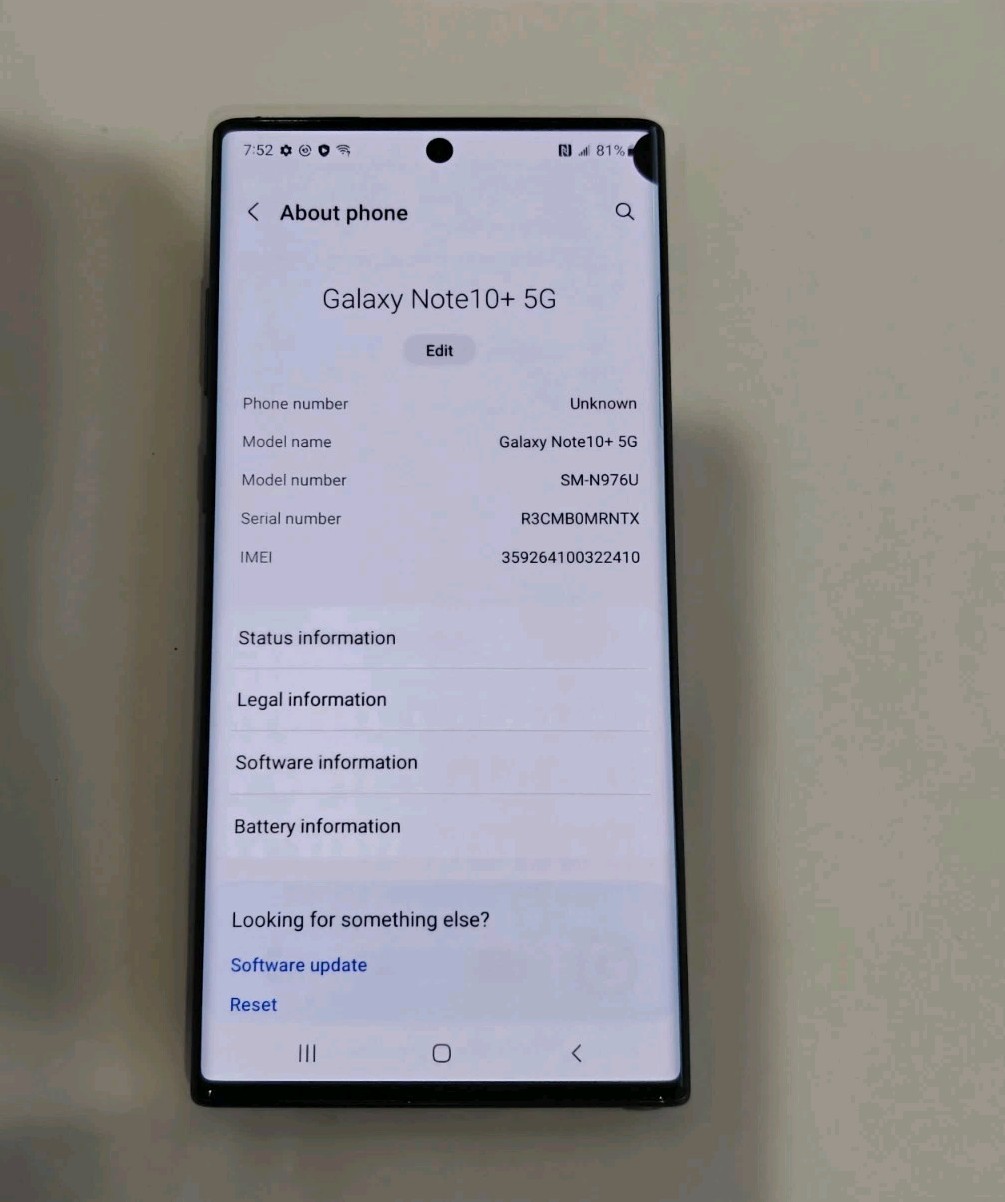 Samsung Galaxy Note10+ 5g SM-N975U AT&T GSM Unlocked 256GB