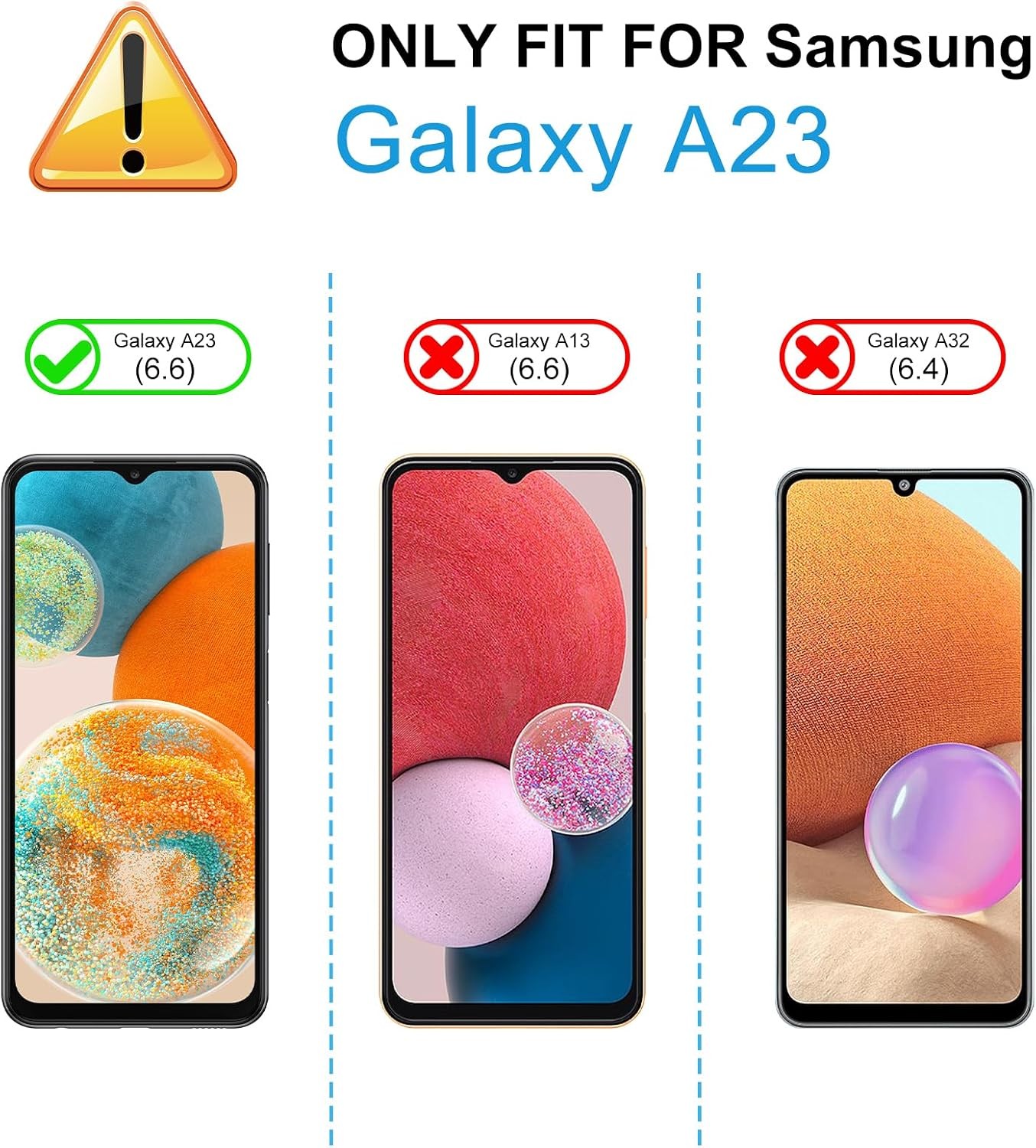 3PCS Screen Protector for Samsung Galaxy A23 6.6 Inch Tempered Glass Anti Scrat