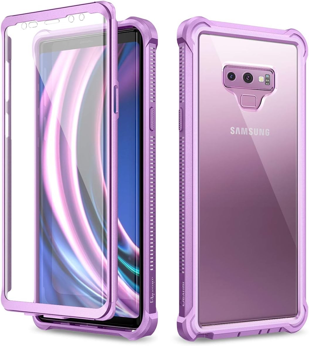Rugged Shockproof Heavy Duty Bumper Case for Galaxy Note 9 with Clear Screen Pro
