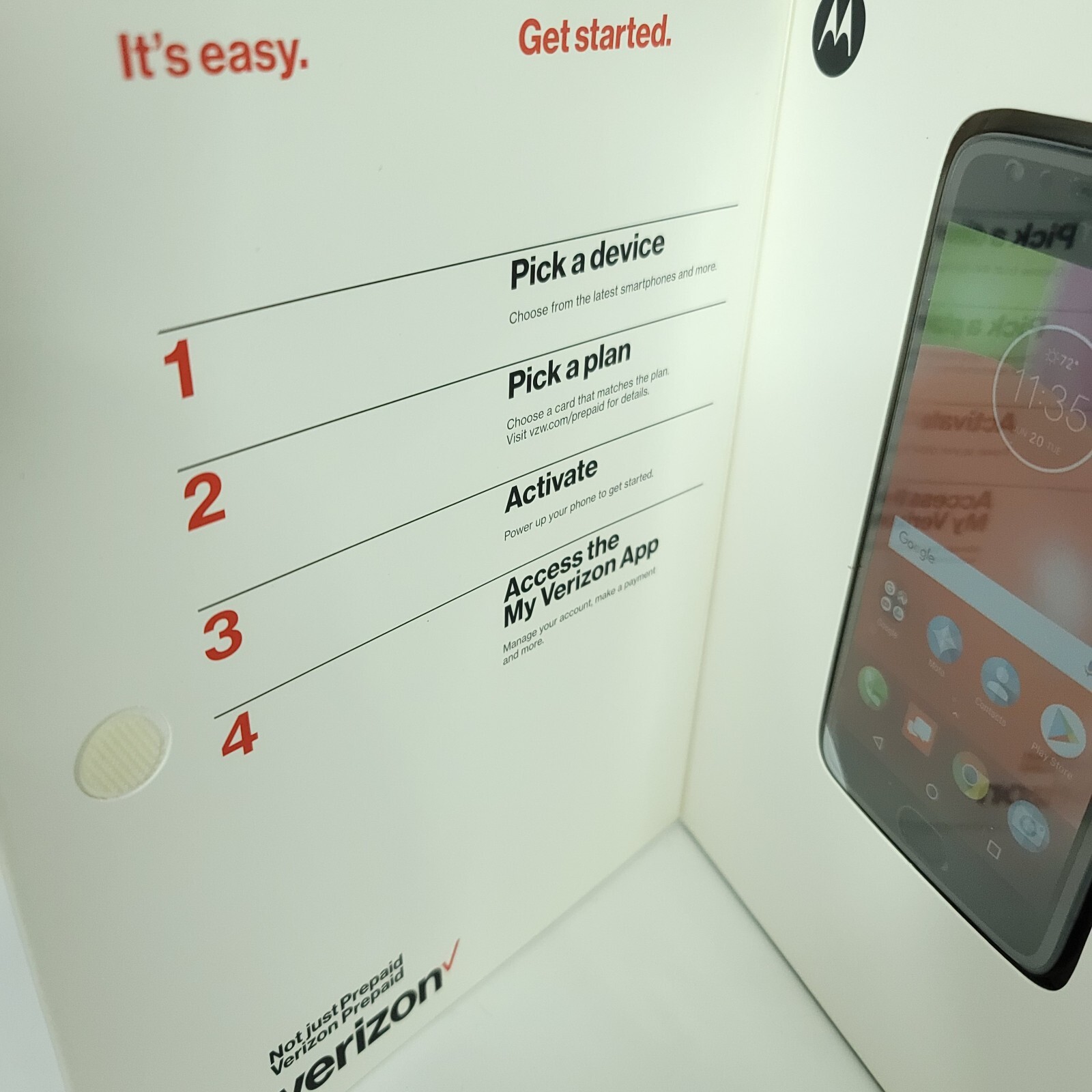 Motorola Moto E4 Go – 16GB – Black Verizon Single Sim 4G LTE No Contract NEW