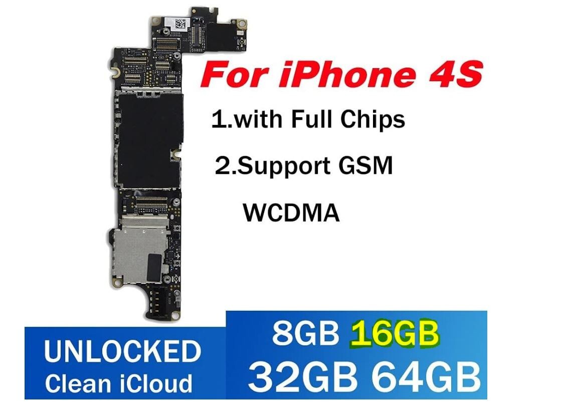 Apple iPhone 4S 16GB Motherboard – UNLOCKED – WORKING A+ Clean NO L0Ck!!