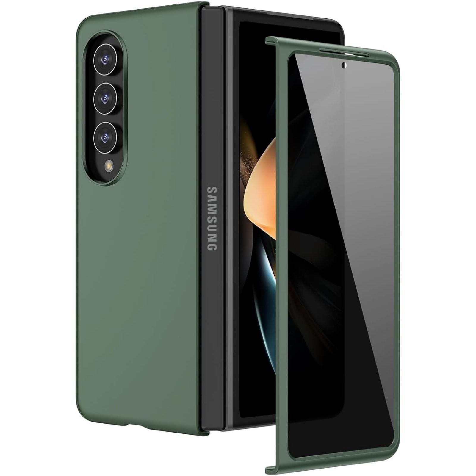 For Samsung Galaxy Z Fold 4 Case w/ Built-in Privacy Screen Protector Slim Cover