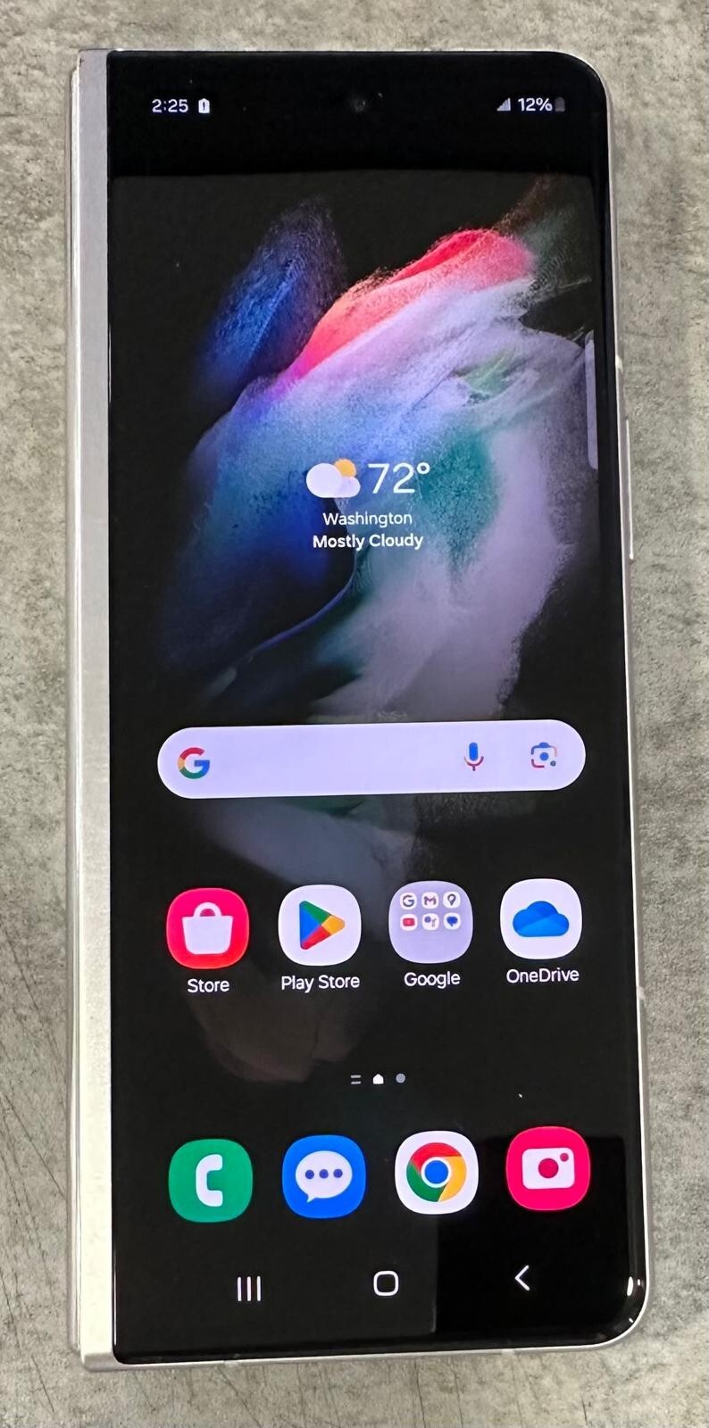 AS-IS Samsung Galaxy Z Fold3 3G SM-F926U – 256GB – Phantom Silver Damaged