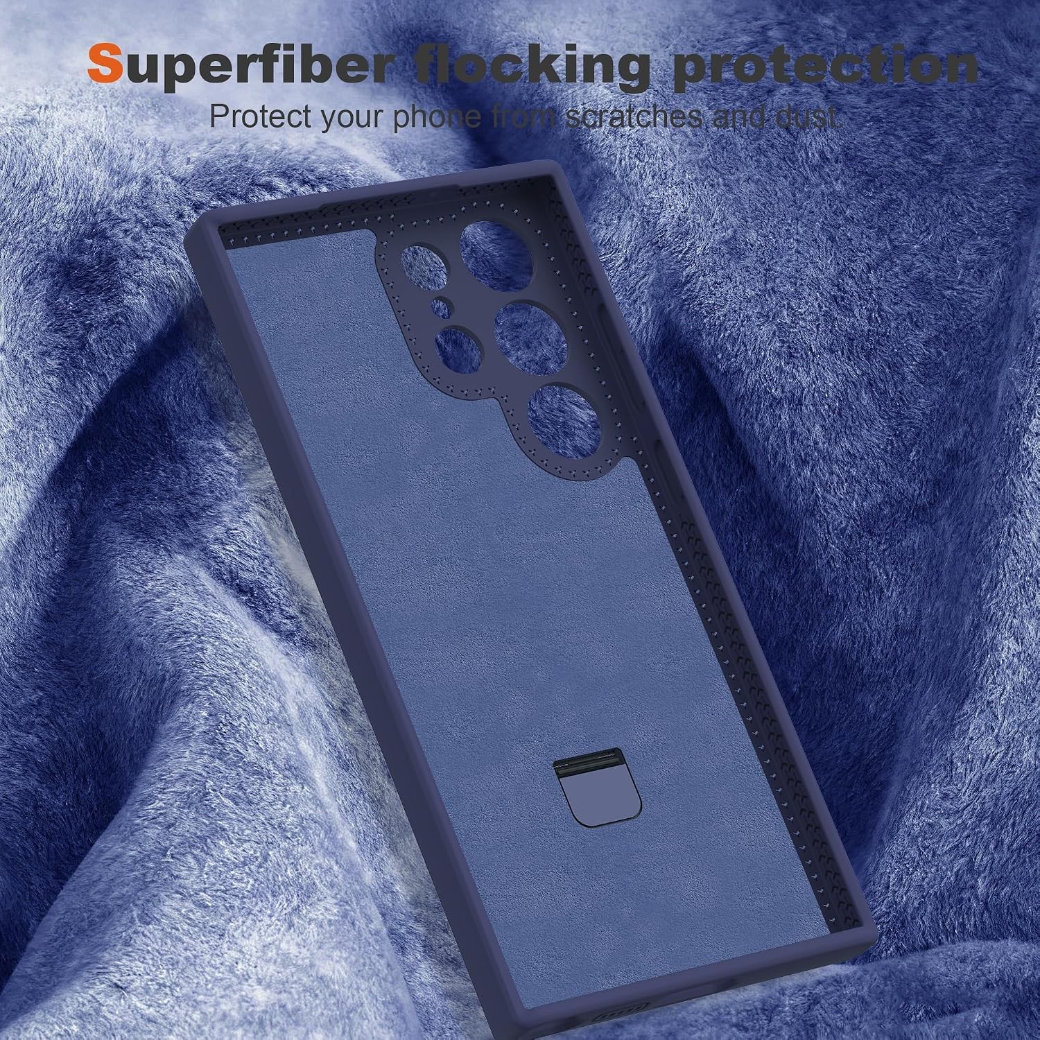Dark Blue Silicone Case for Samsung Galaxy S23 Ultra with Magnetic Stand, Milita
