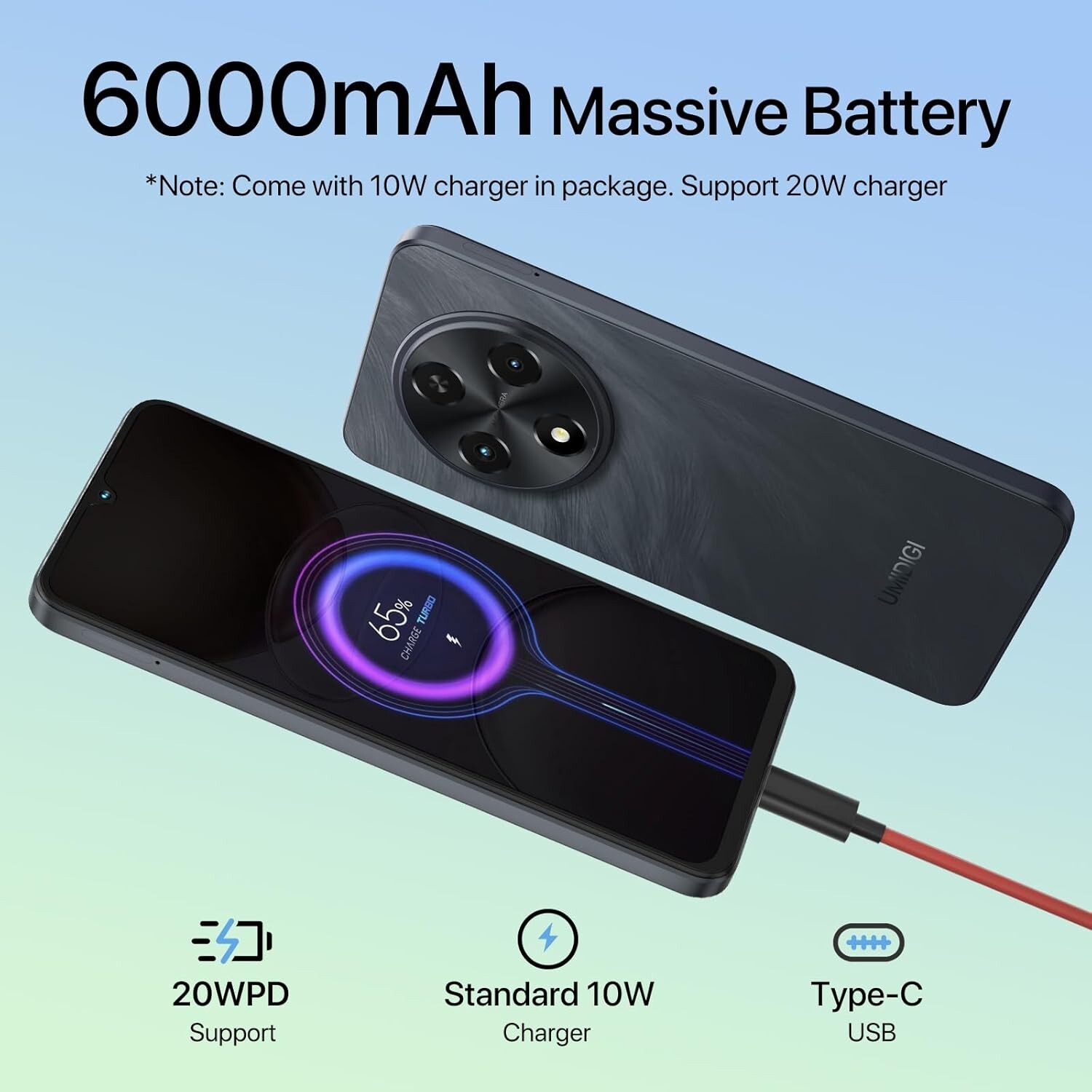 UMIDIGI G100A 4GB 128GB 6.9″ Dual SIM 6000mAh Android 14 Unlocked Smartphone