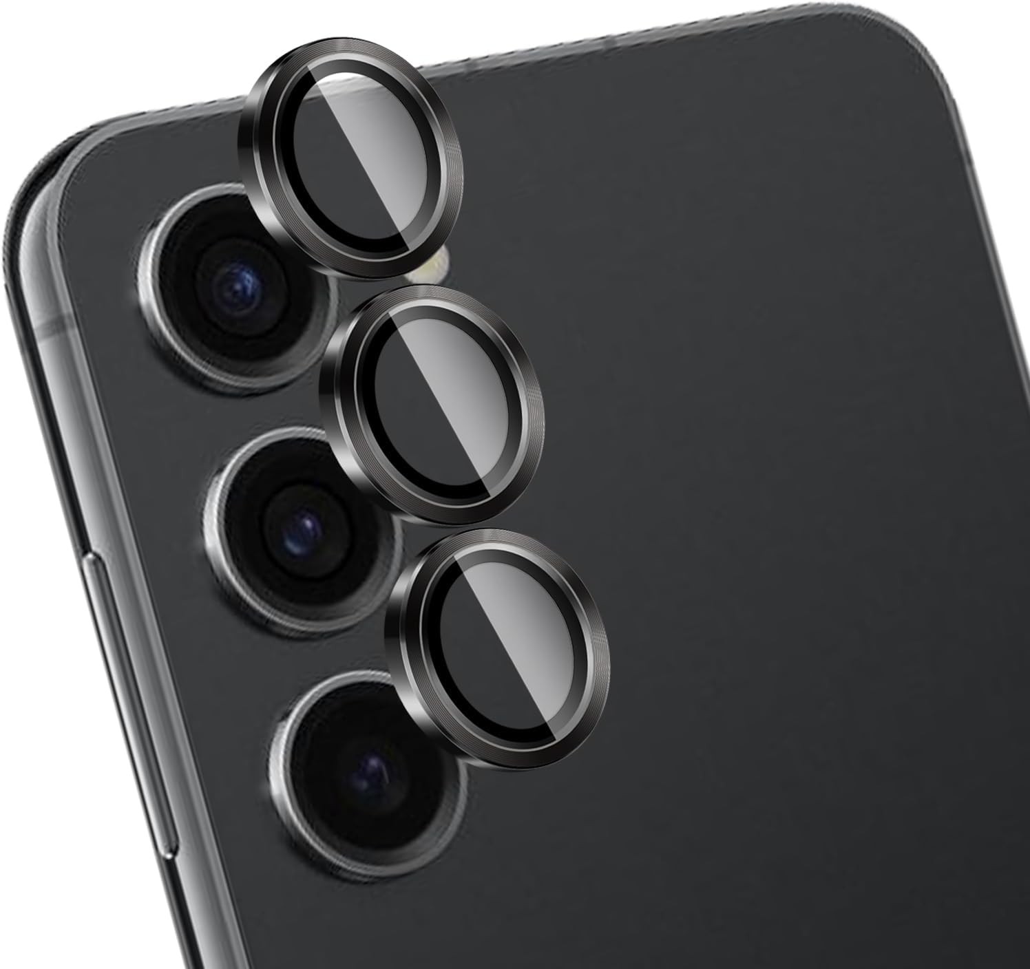 Camera Lens Protector for Samsung Galaxy S23/S23 Plus/S24, HD Clear, Black Titan