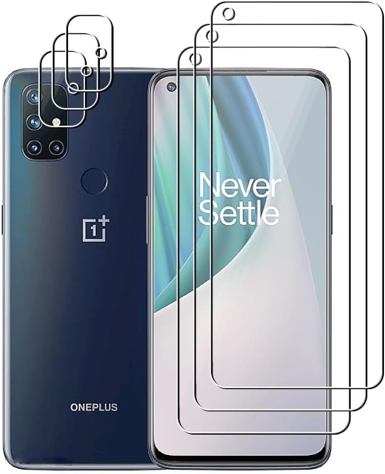 3+3PCS Screen Protector & Camera Lens Protector for OnePlus Nord N10 5G Anti Scr