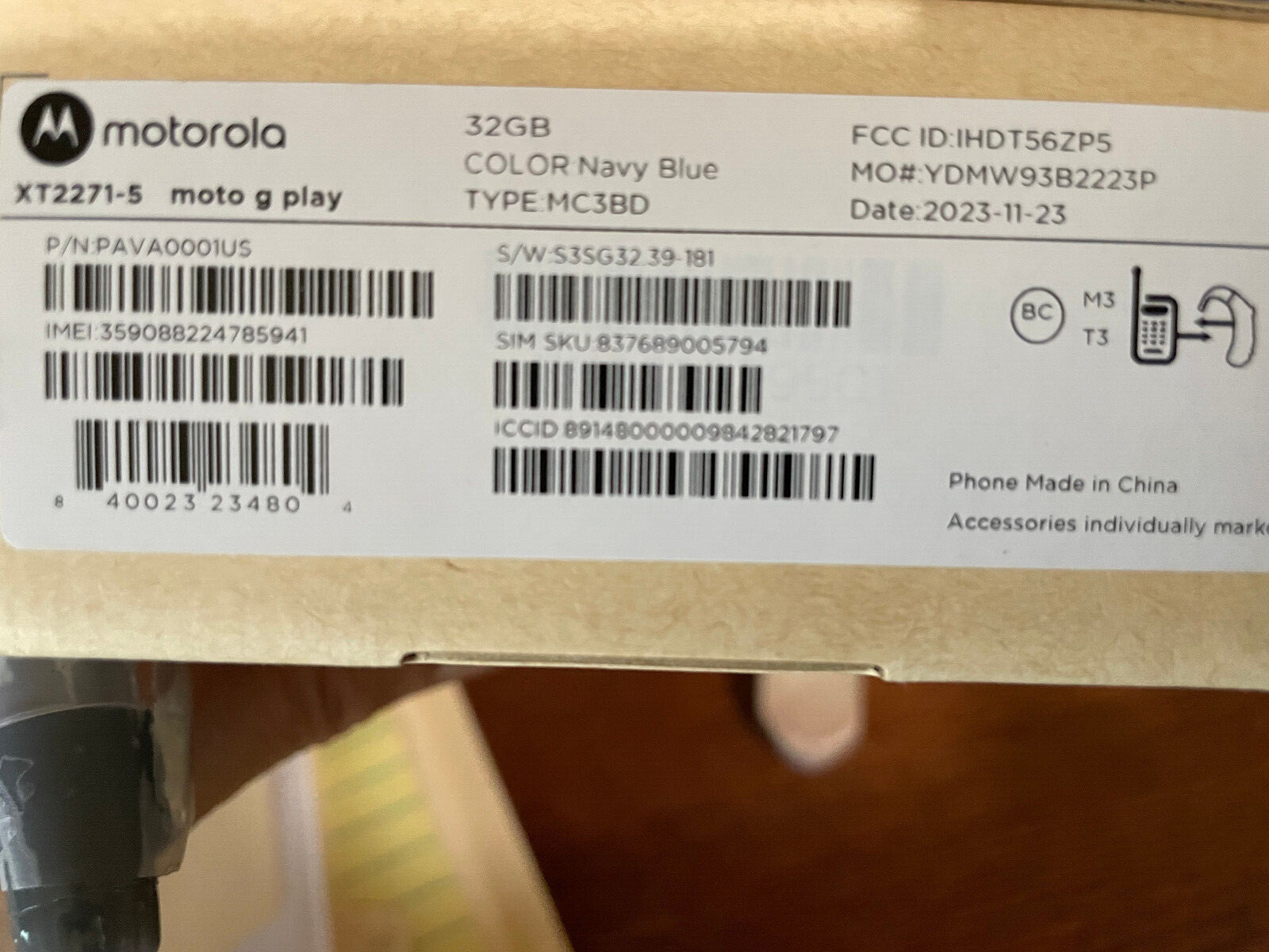 Motorola moto G Play (2023) – 32GB – Navy Blue BRAND NEW (Unlocked) (Single SIM)