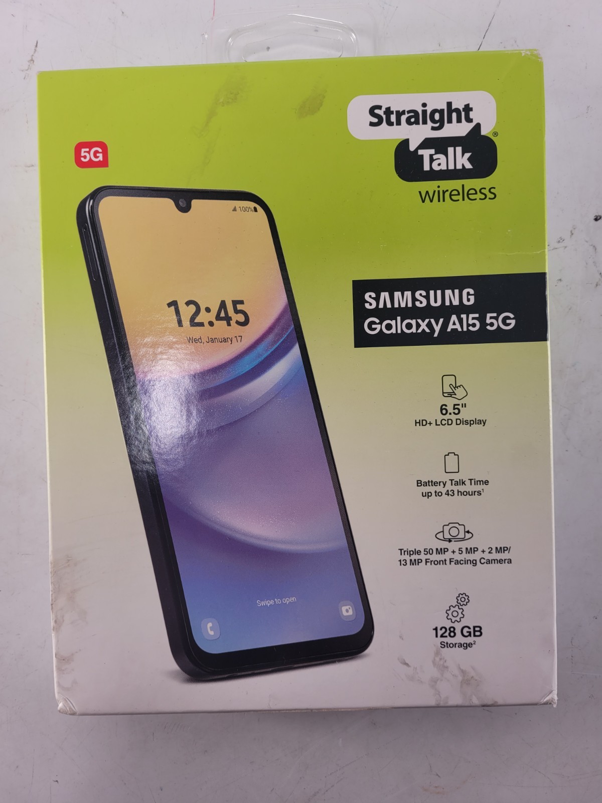 Samsung Galaxy A15 5G SM-A156U 64GB Blue Black Straight Talk Smartphone