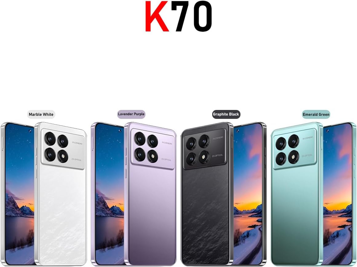 K70 5G Unlocked Cell Phones 2026 Android 13 Unlocked Phones 6.8″ HD Screen 8GB+2