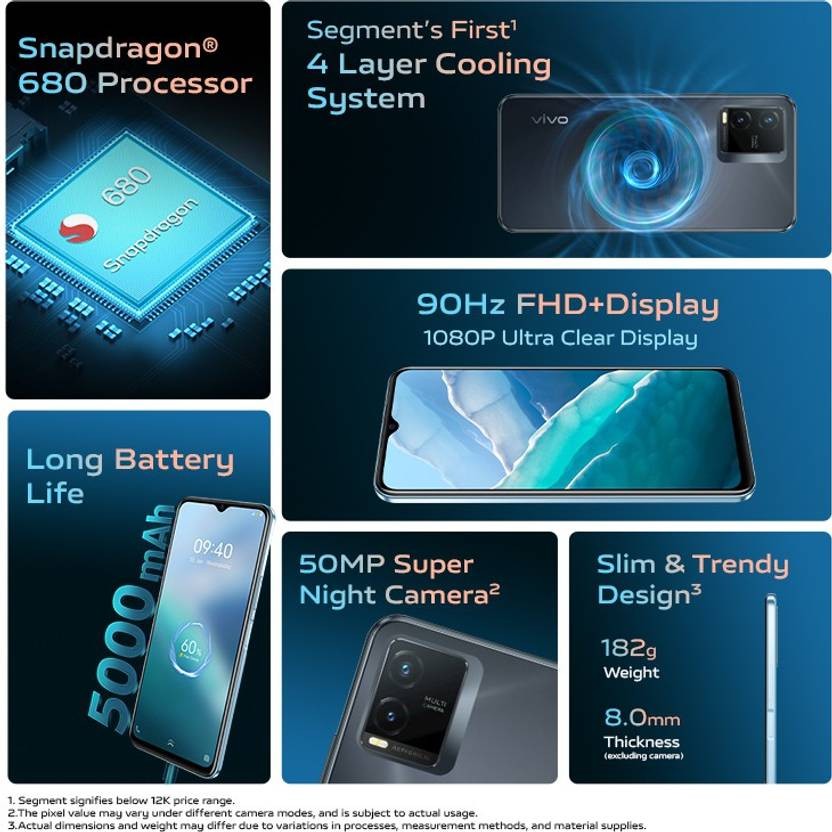 vivo T1X ( Blue, 128 GB) (6 GB) Snapdragon 680 Processor