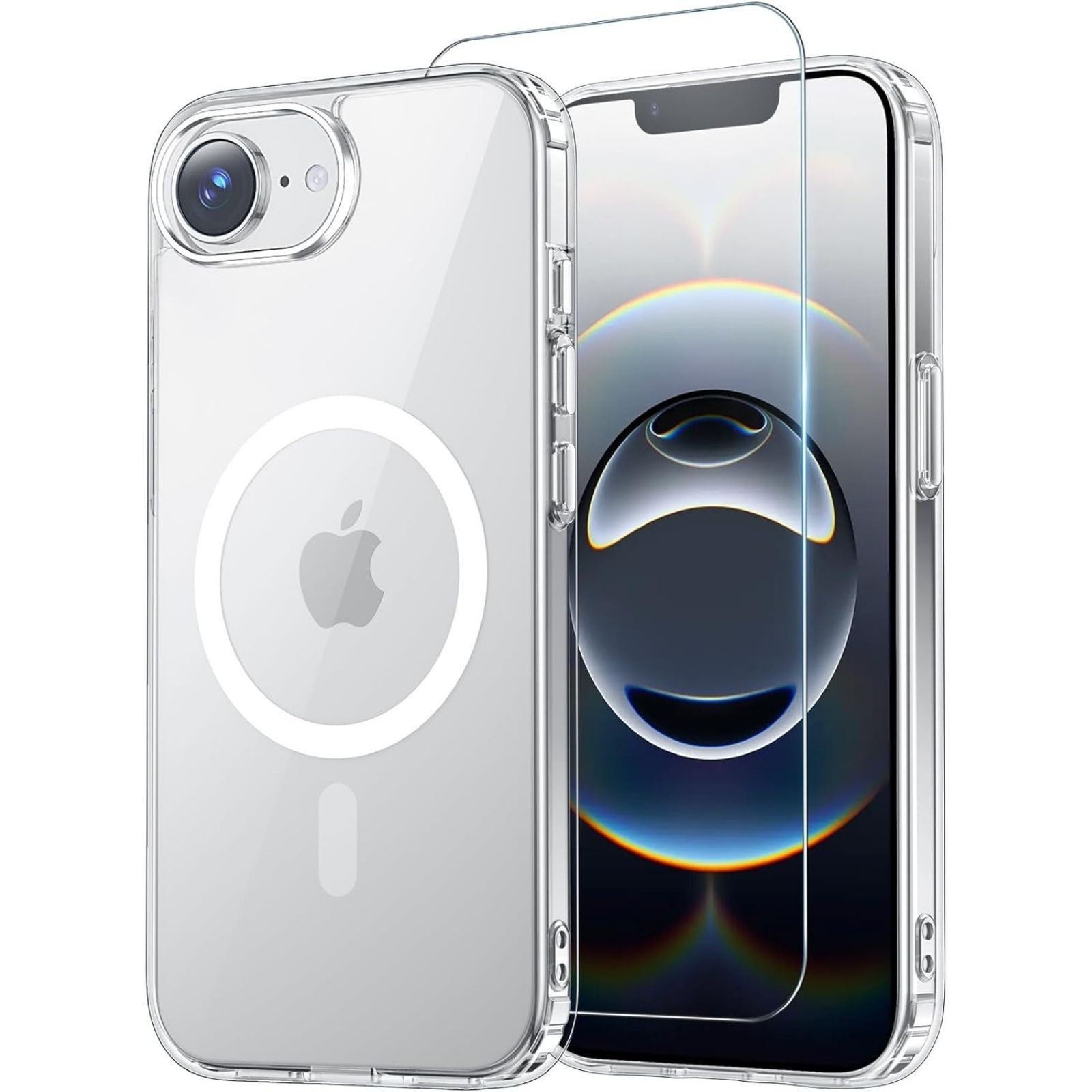 iPhone 17e Case & iPhone 16e Case Clear with Screen Protector, Anti-Yellowing