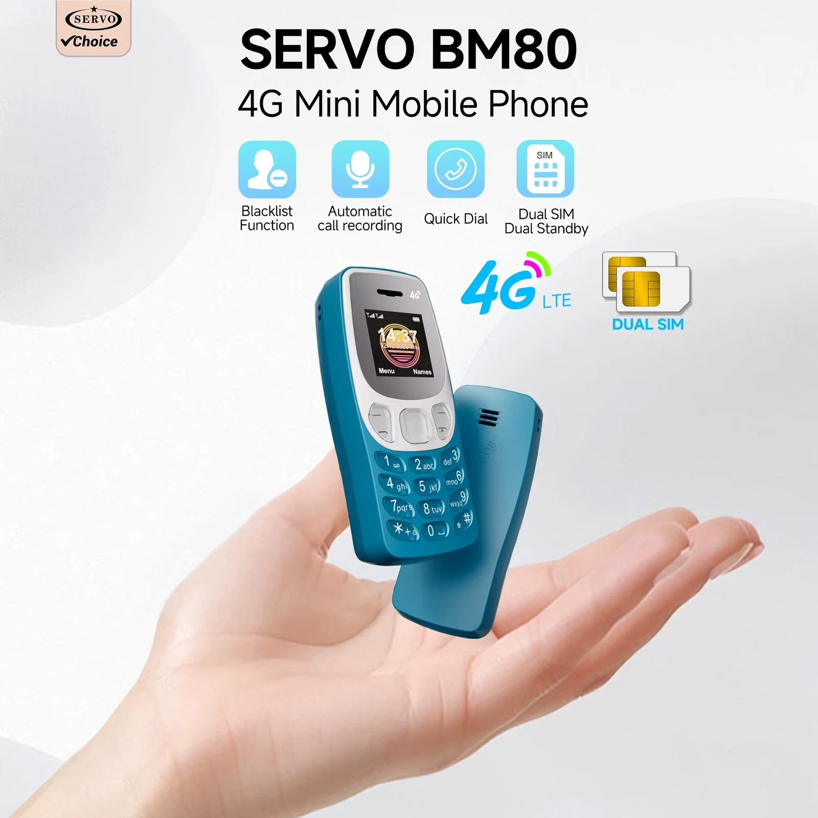 New BM80 4G LTE 128MB Dual SIM Mini Mobile Phone