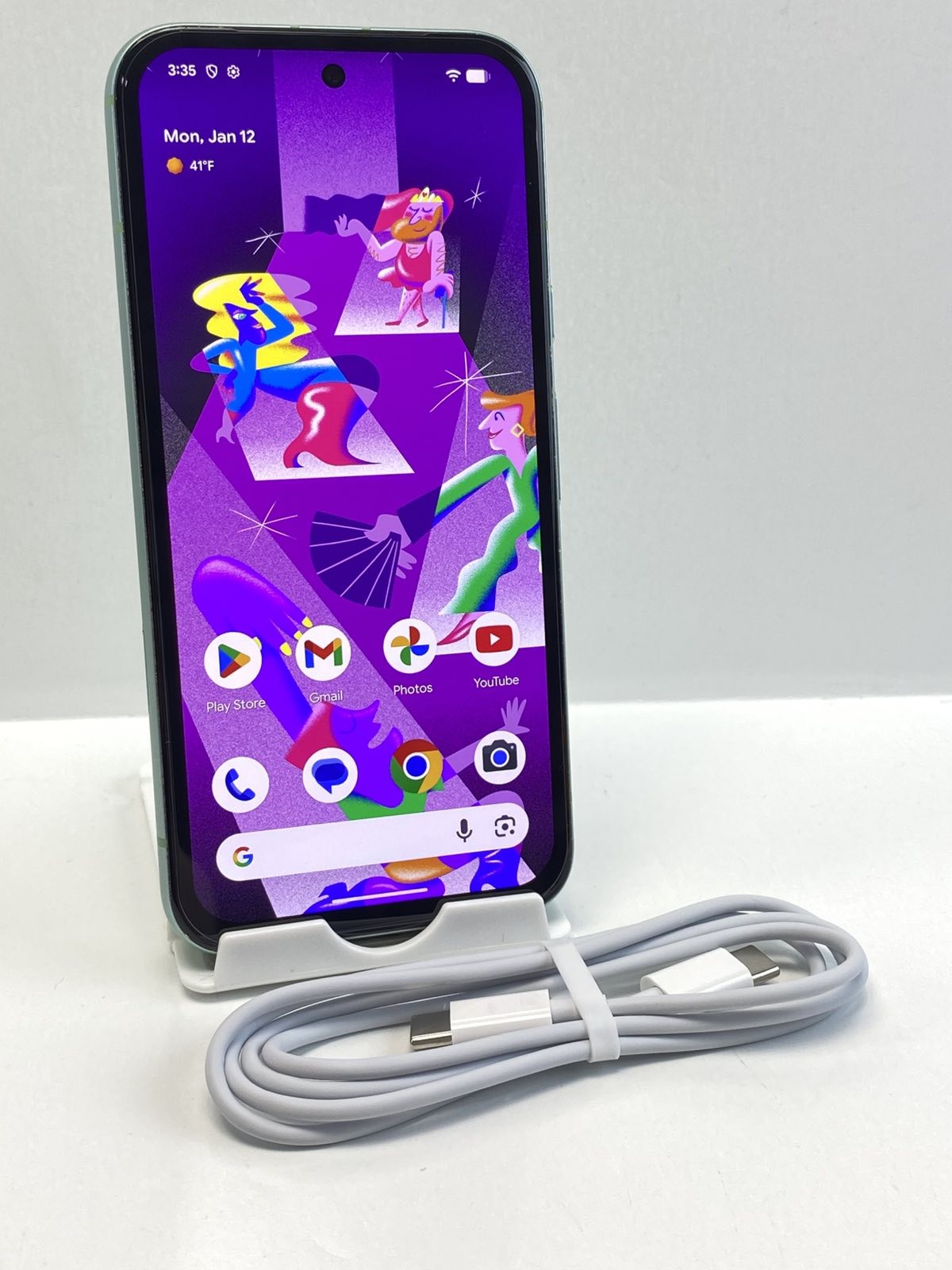 Google Pixel 8a G8HHN 128GB Aloe Verizon+GSM Unlocked device Clean ESN