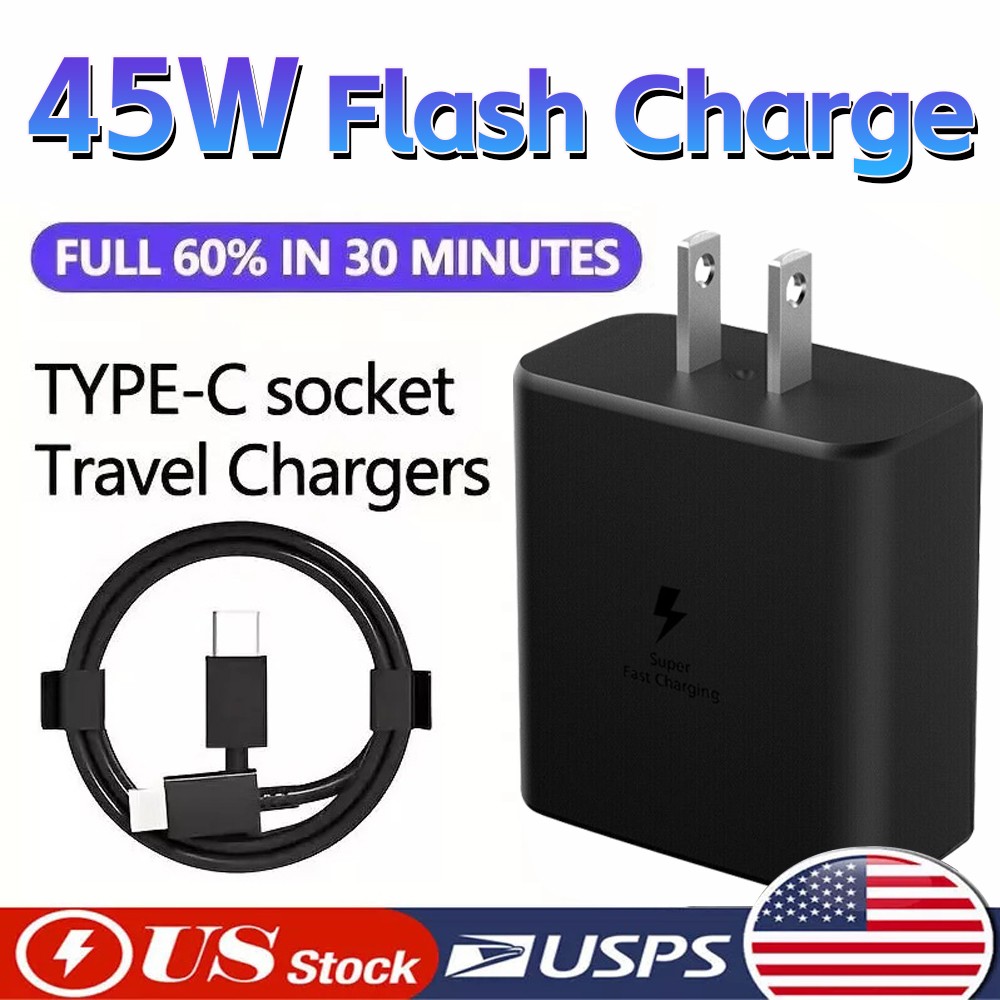 45W USB-C Super Fast Wall Charger + 6FT Cable For Samsung Galaxy S21 S22 S23 S24