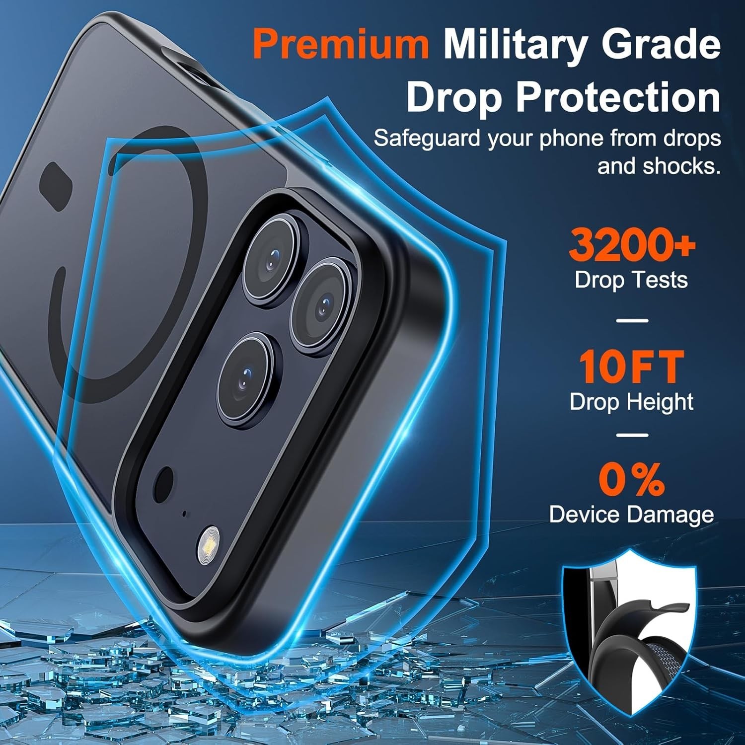 For iPhone 17 Pro Max Case – Military Grade Shockproof, Ultra Slim,Black