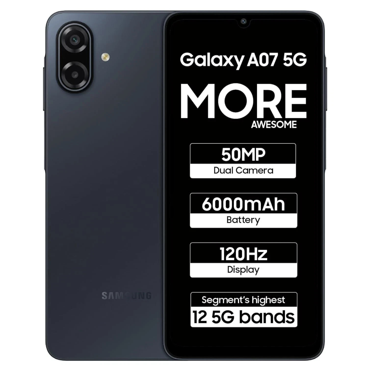Samsung Galaxy A07 5G (Black, 6GB RAM, 128GB ) Dimensity 6300 Global Version.