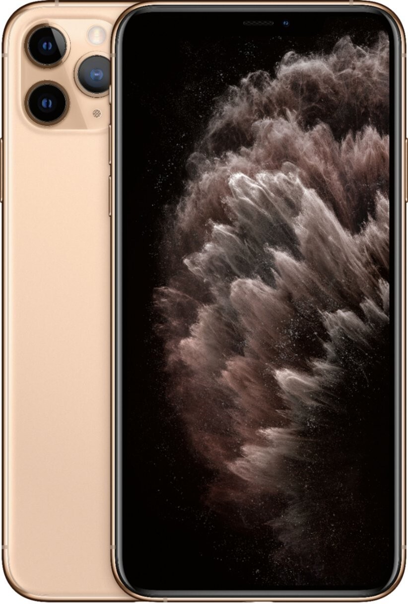 Apple iPhone 11 Pro Max 64GB Gold ATT Locked LCD MESSAGE Excellent Condition