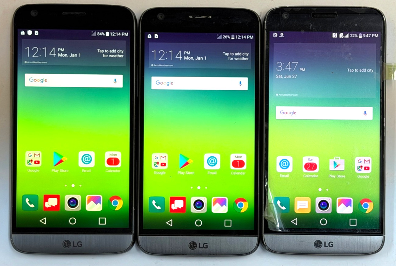 LOT OF 3 x UNLOCKED AT&T / Verizon LG G5 VS987 H820 Smart Phones *READ*