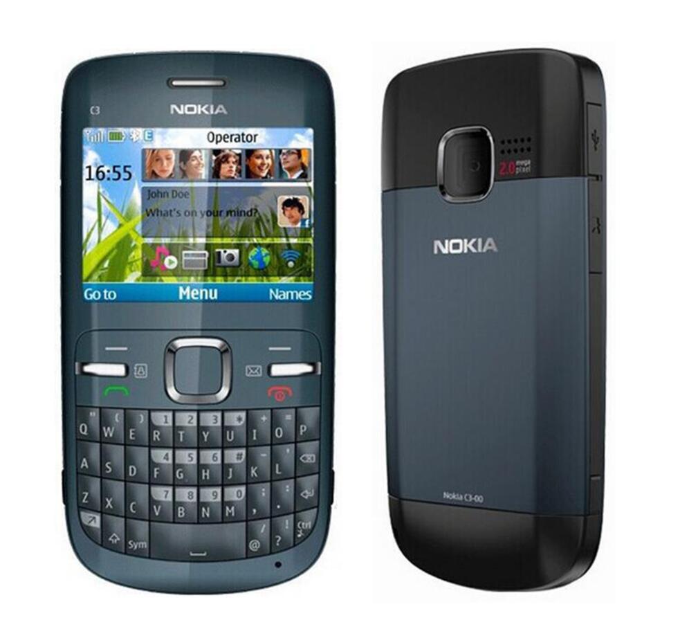 C3 Unlocked Nokia C3-00 2.0MP Camera FM MP3 MP4 Player Cellphone Original 2.4″