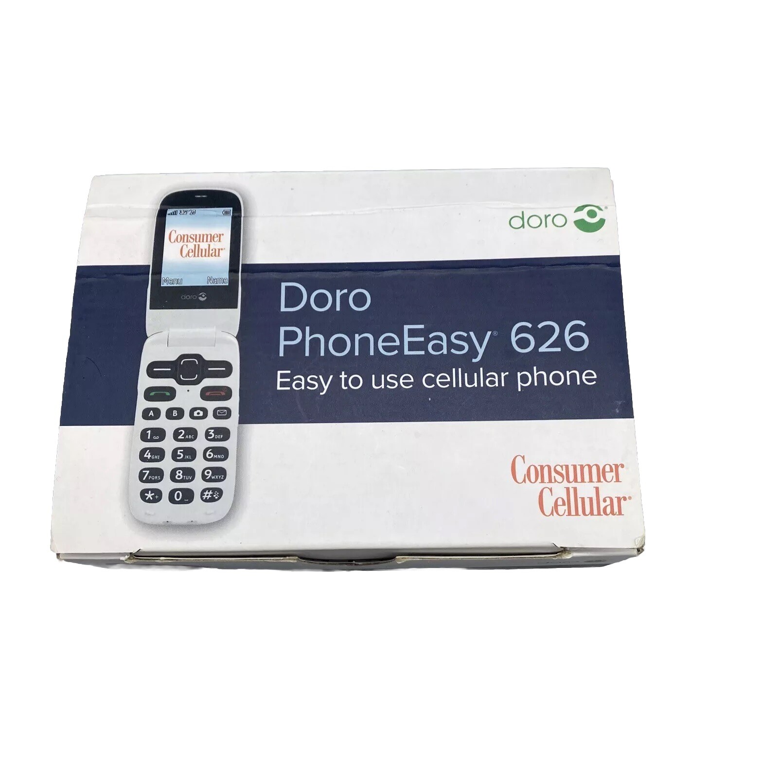 Doro PhoneEasy 626 – Black and Silver ( Consumer Cellular ) Motorola Flip Phone