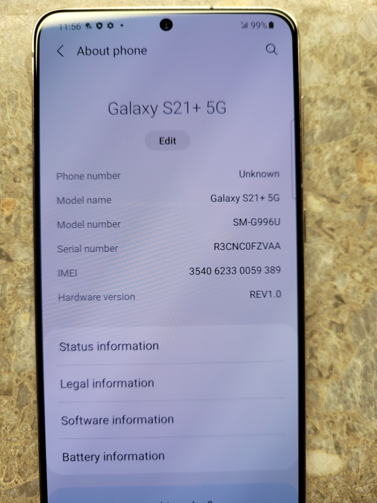Samsung Galaxy S21+ 5G 128GB SM-G996U (Verizon) Phantom Violet NICE