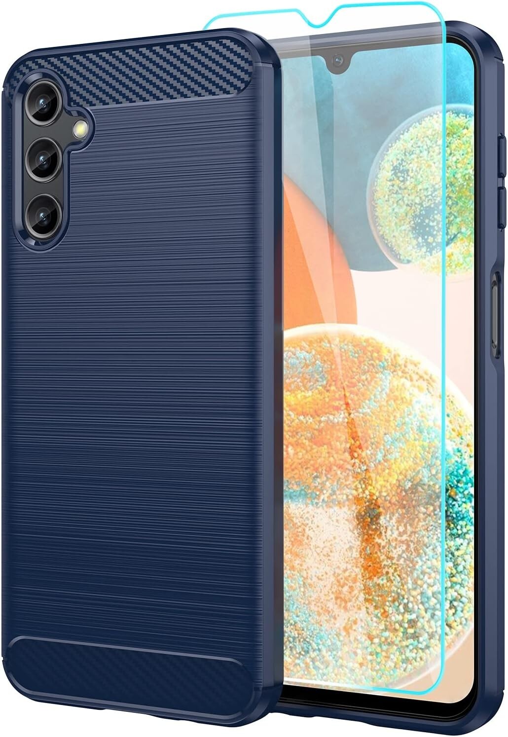 Samsung Galaxy A14 5G Case Carbon Fiber Shock-Absorption Protective Phone Cover
