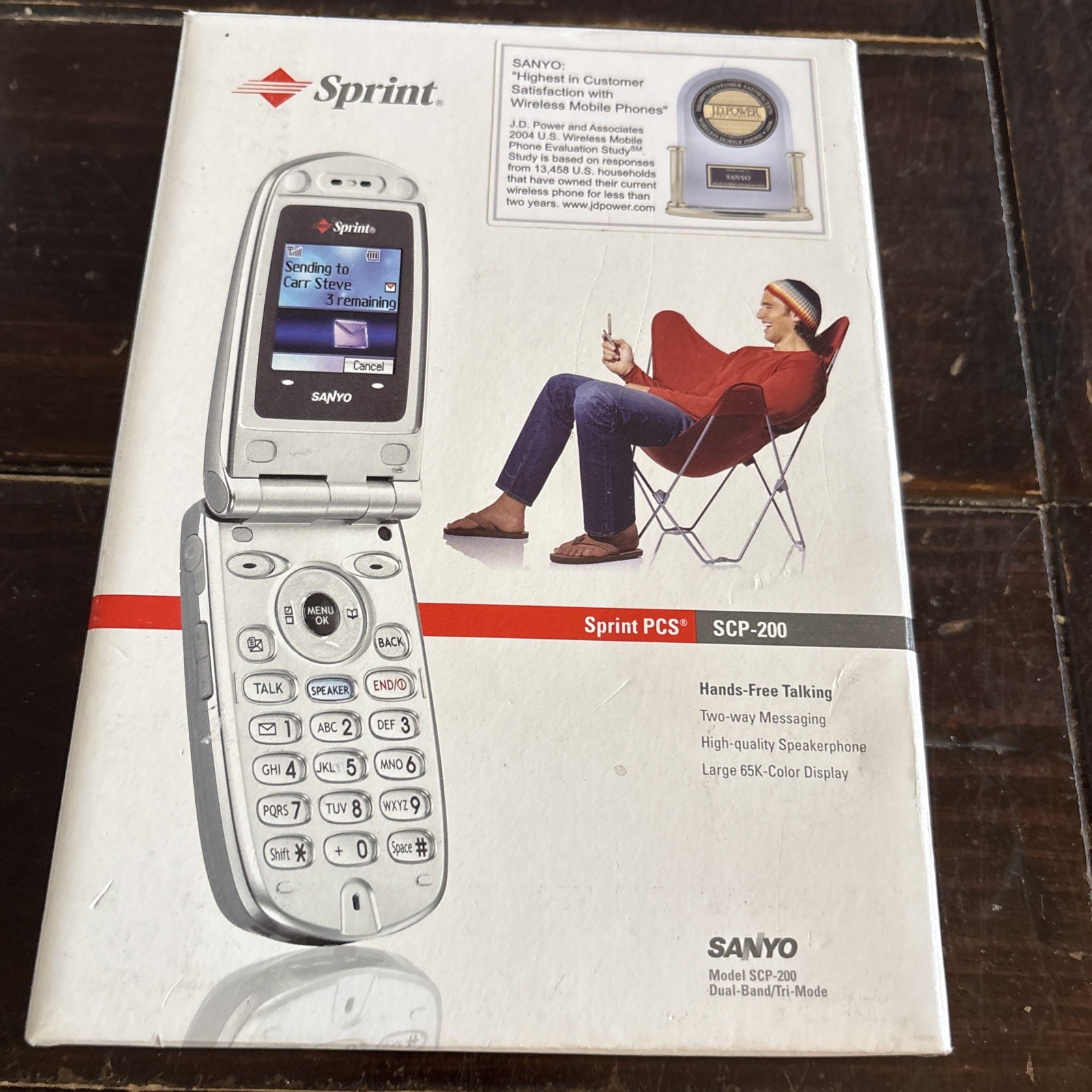 Sanyo SCP-200 – Blue and Silver ( Sprint ) Very Rare Cellular Flip Phone