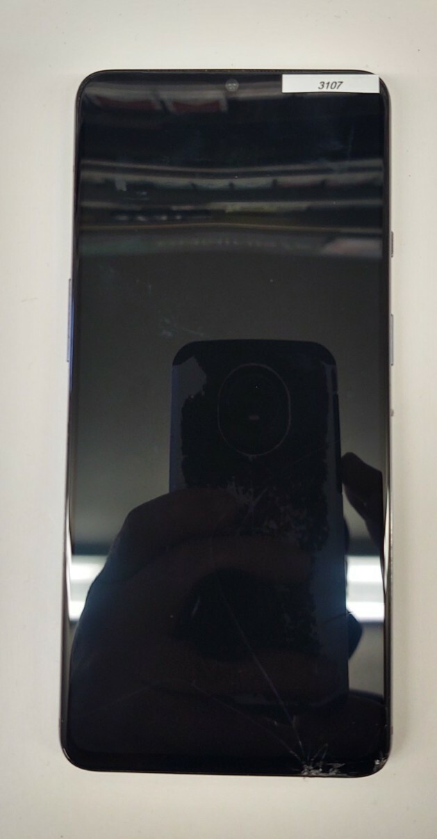 OnePlus 7T 128GB Silver HD1907 T-Mobile cracked screen read details FREE SHIPPIN