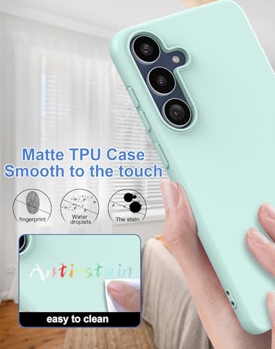 Silicone Case for Samsung Galaxy S25 FE 2025 (Light Cyan) Shockproof Microfiber
