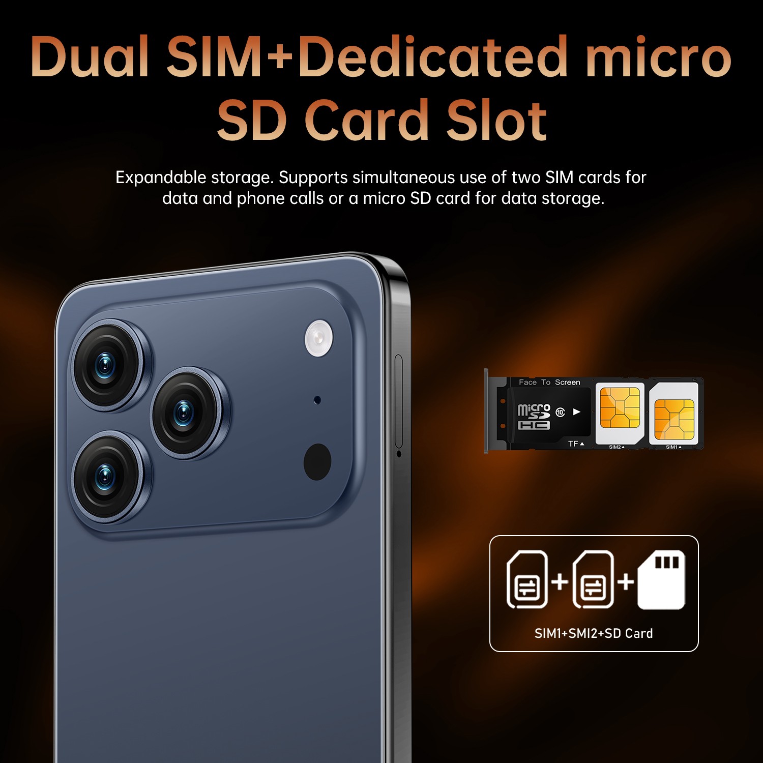 Unlocked G17 Pro Max Cell Phone 256GB 5G Smartphone Dual Sim Android Cheap Phone