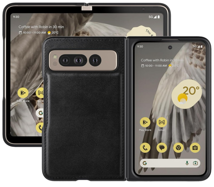 Google Pixel Fold 2023 PU Leather + Hard Case Ultra Thin Slim Shockproof Black
