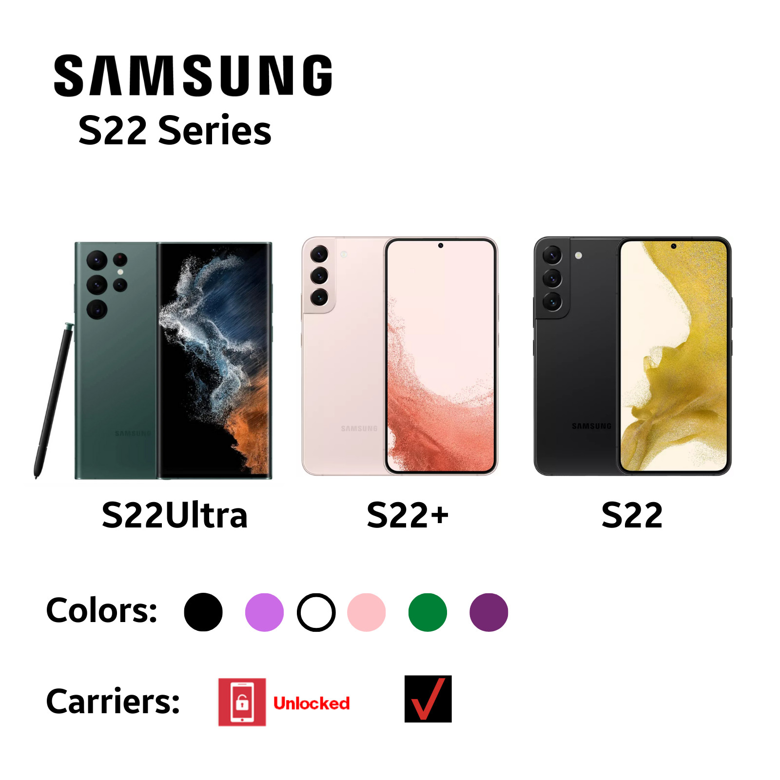 NEW❗Samsung Galaxy S22 S22+ Plus S22 Ultra 5G Phones-Fully Unlocked ALL COLOR