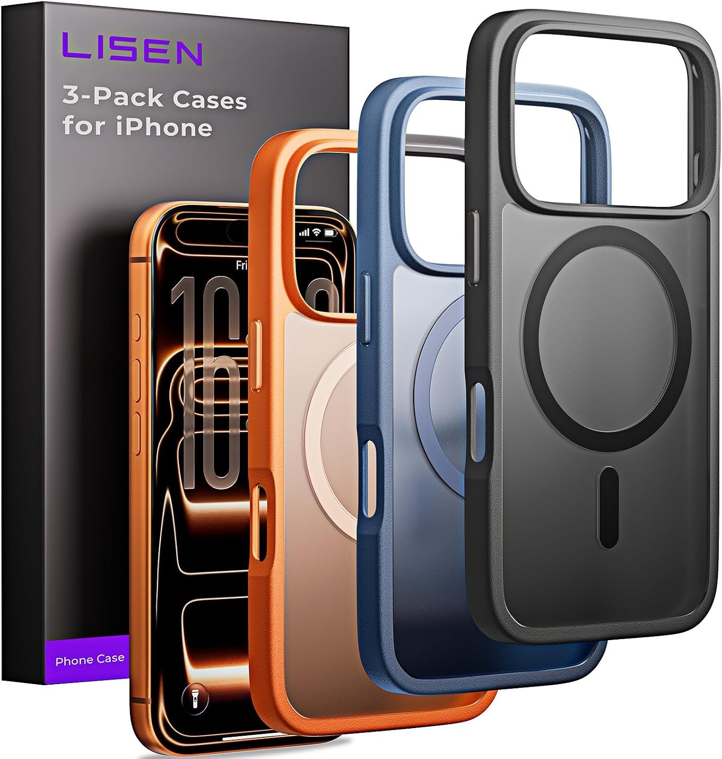 3 in 1 Shockproof for iPhone 17 Pro Max Case [2025 Upgrade] Magnetic phone cover