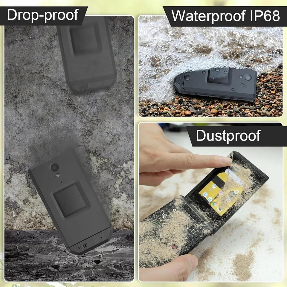 CAT S22 Rugged Flip Phone Unlocked (16GB) 2.8” Touchscreen Smart Cell Phone