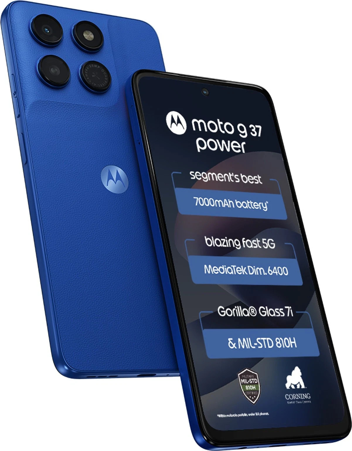 Motorola Moto G37 Power 5G 128GB Unlocked Nautical Blue 7000mAh Battery Rugged
