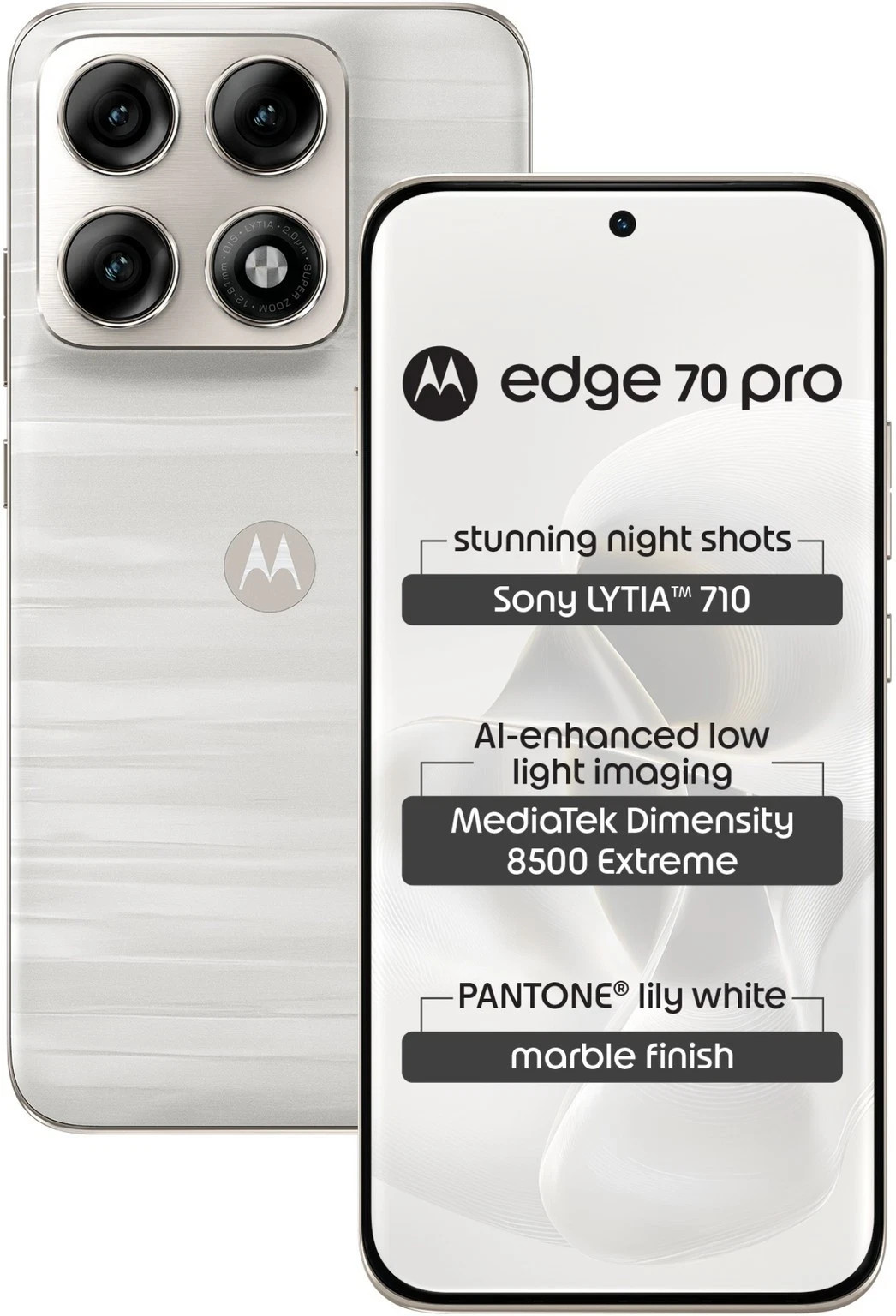 Motorola Edge 70 Pro 5G 12GB RAM 256GB Lily White NFC Dual Sim Unlocked