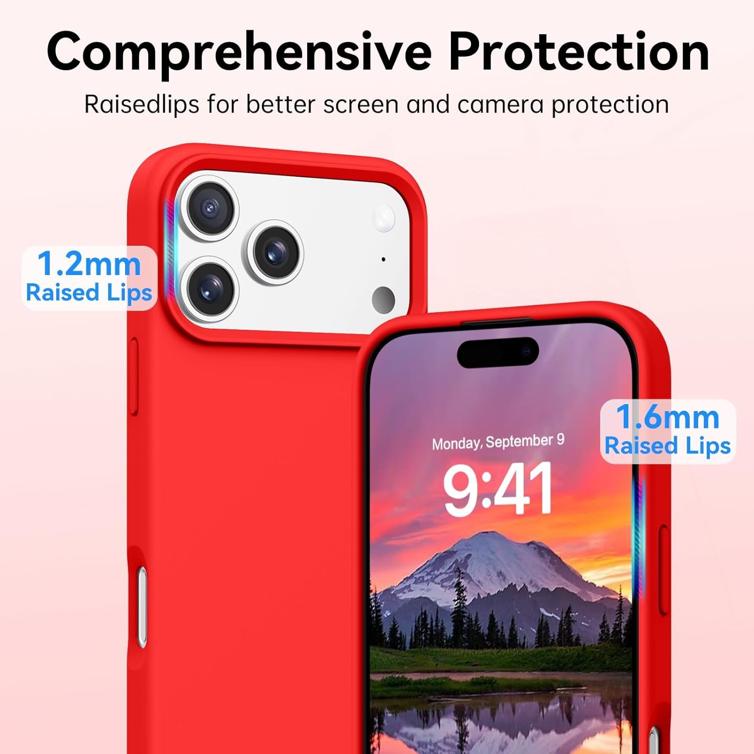 Case for iPhone 17 Pro Max 6.9” Smooth Liquid Silicone Soft Gel Rubber Cover Re