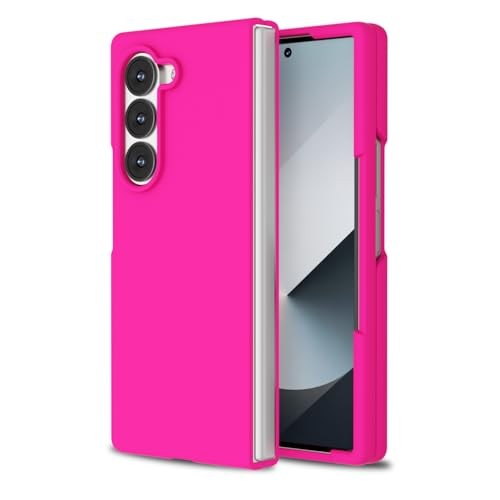 Fluorescent Neon Hot Pink Silicone Case for Samsung Galaxy Z Fold 6 – Slim & Cut