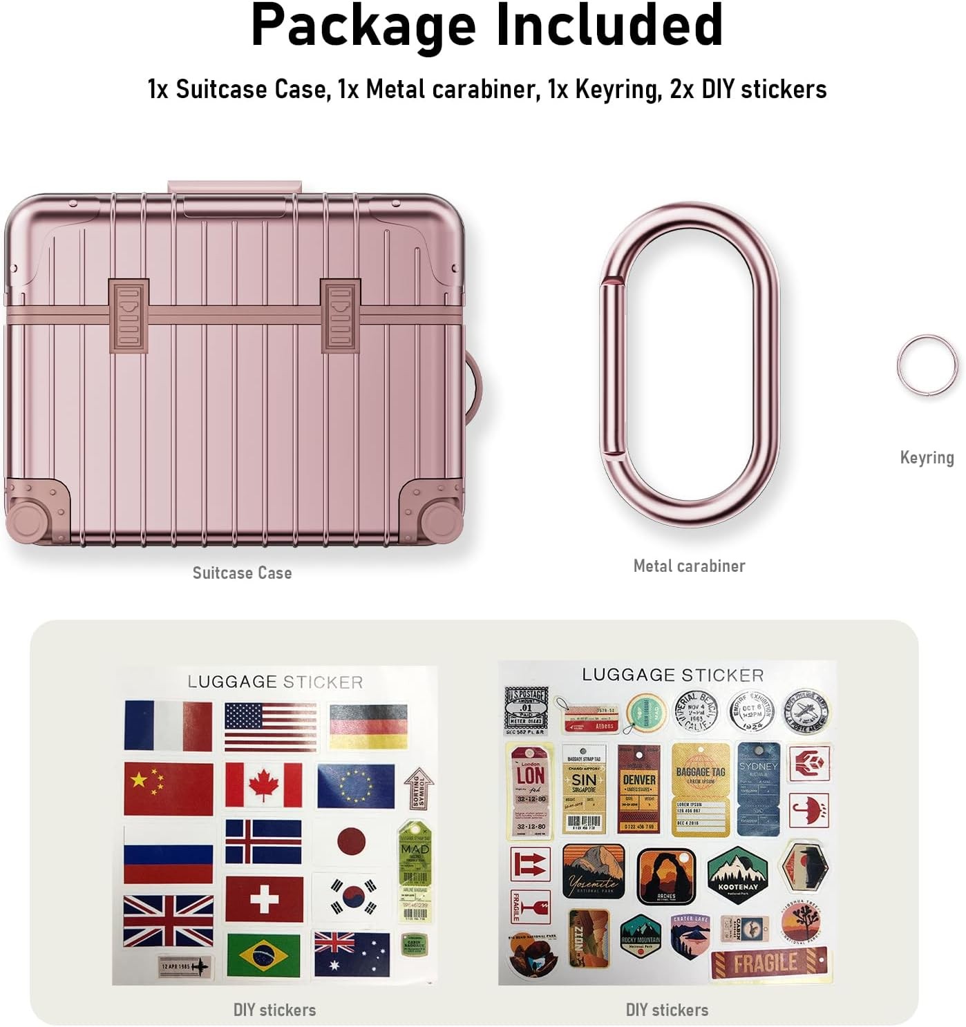 AirPods Pro 2 Case Cover, Cute Funny Suitcase Design Hard Case for Airpods Pro 2