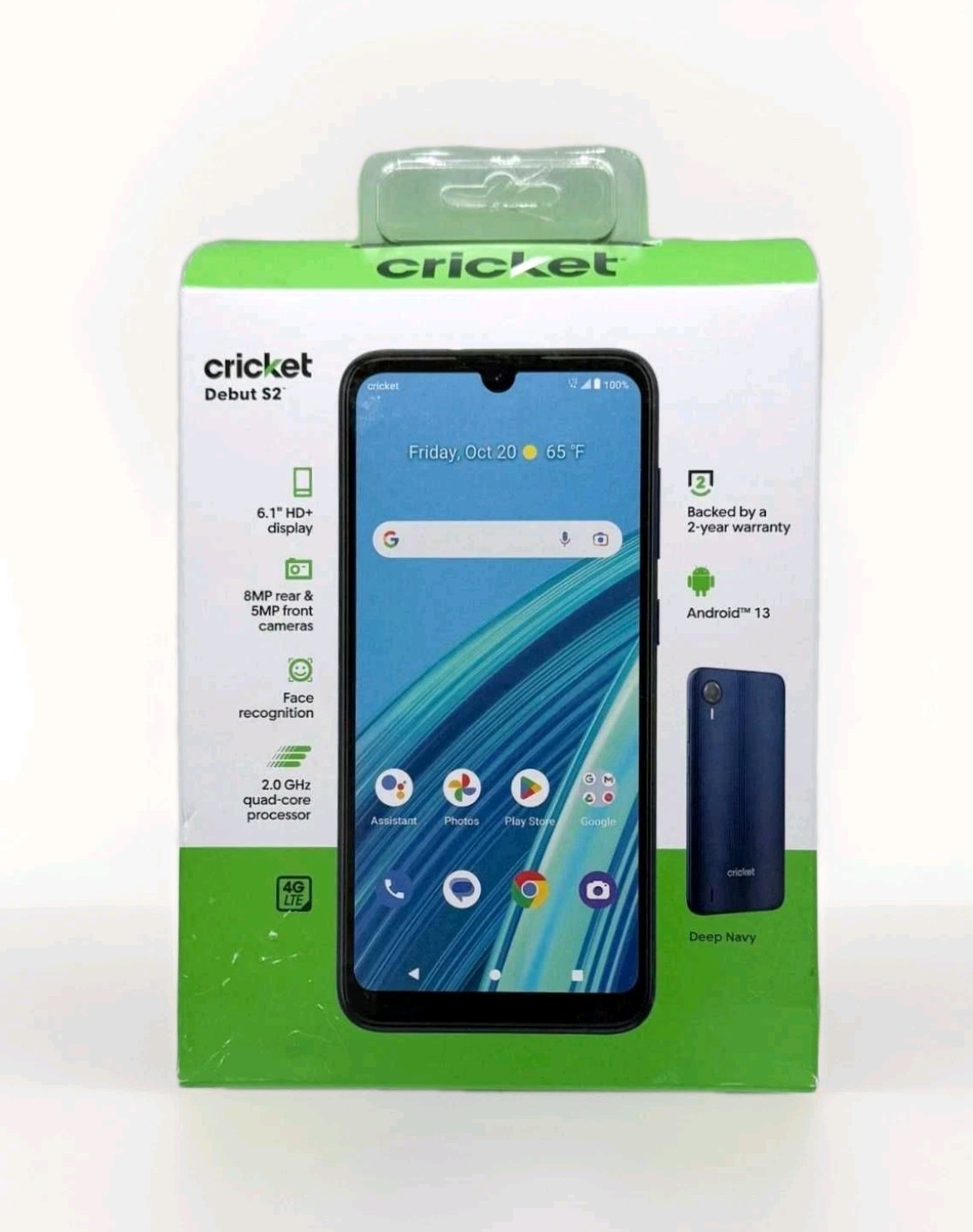 Cricket Wireless Debut S2 6.1”HD+/32GB/3GB RAM Navy Prepaid Phone 🆕
