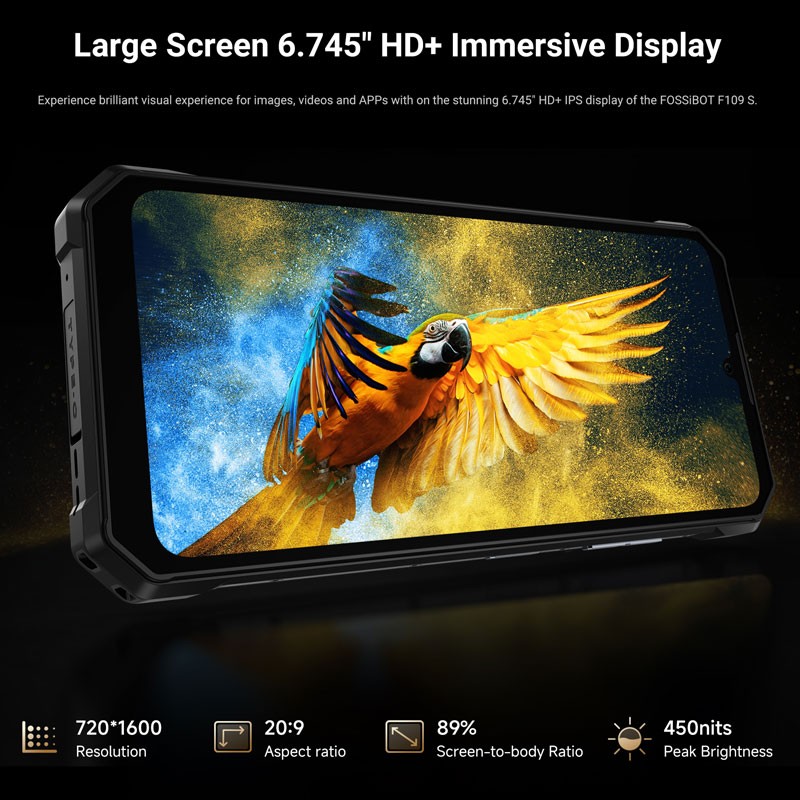 FOSSiBOT F109S 4G Android 15 Rugged Phone Dual Screen Waterproof Mobile 10600mAh