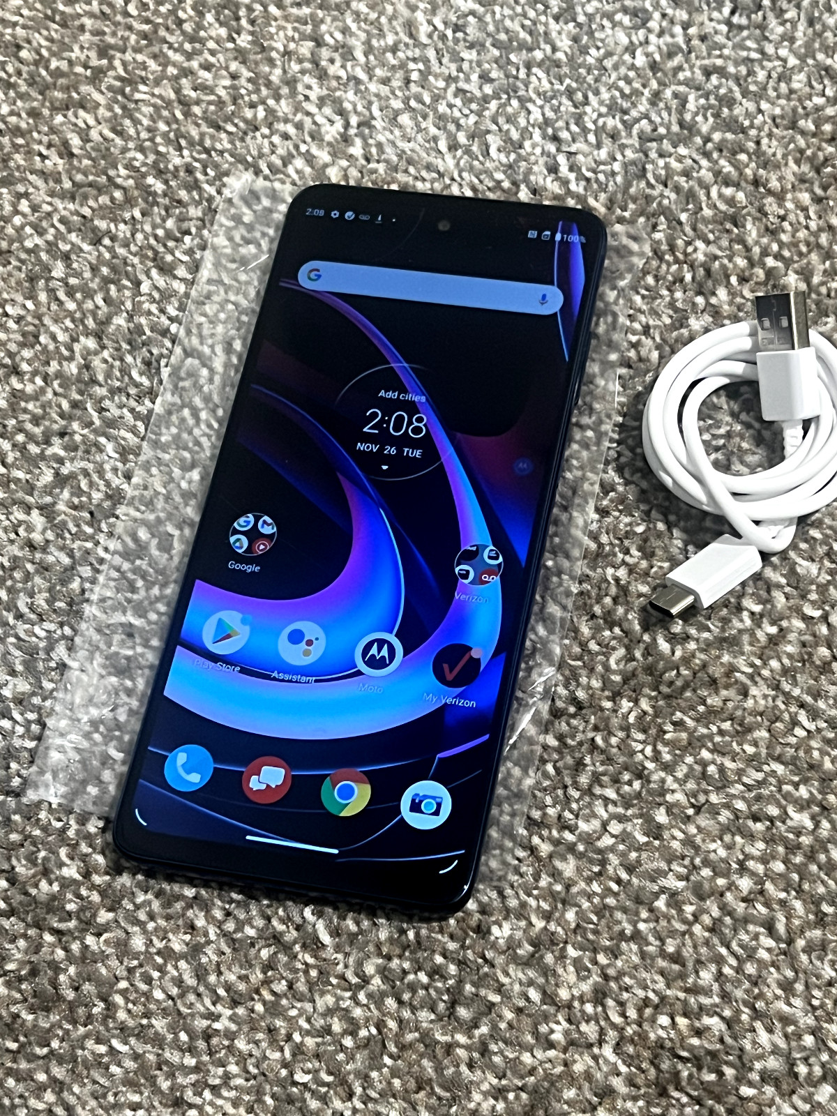 Motorola Moto Edge 5G 2021 XT2141 256GB Nebula Blue Verizon/Unlocked OPEN BOX US