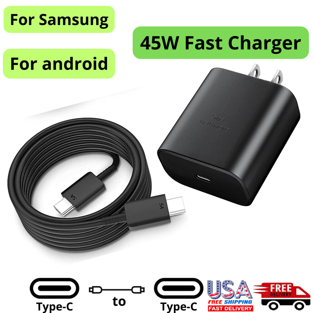 45W USB C Super Fast Wall Charger 6FT Cable For Samsung Galaxy S23 S22 S21 S20 W