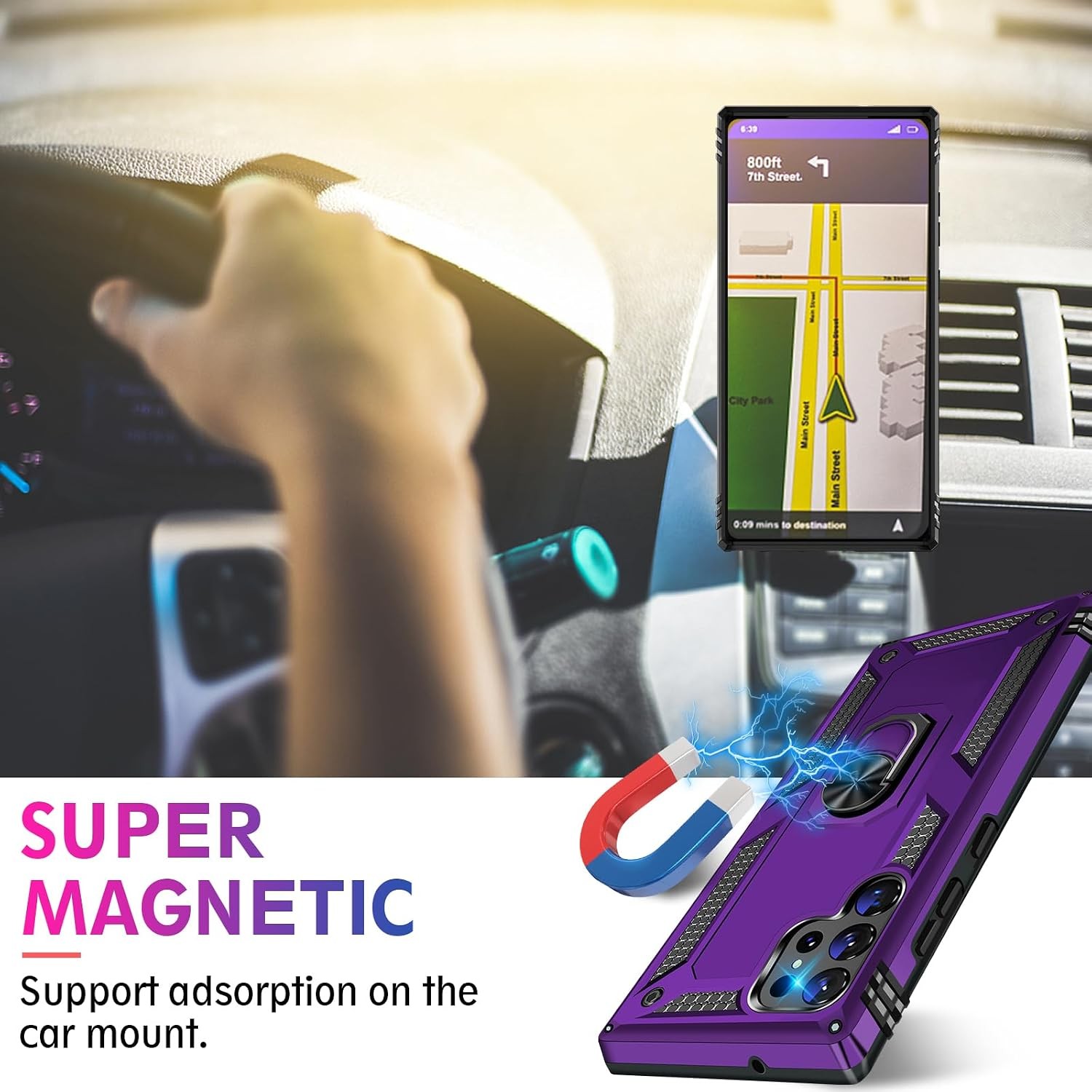 Heavy Duty Rugged Case & Screen Protector for Samsung Galaxy S26 Ultra Purple